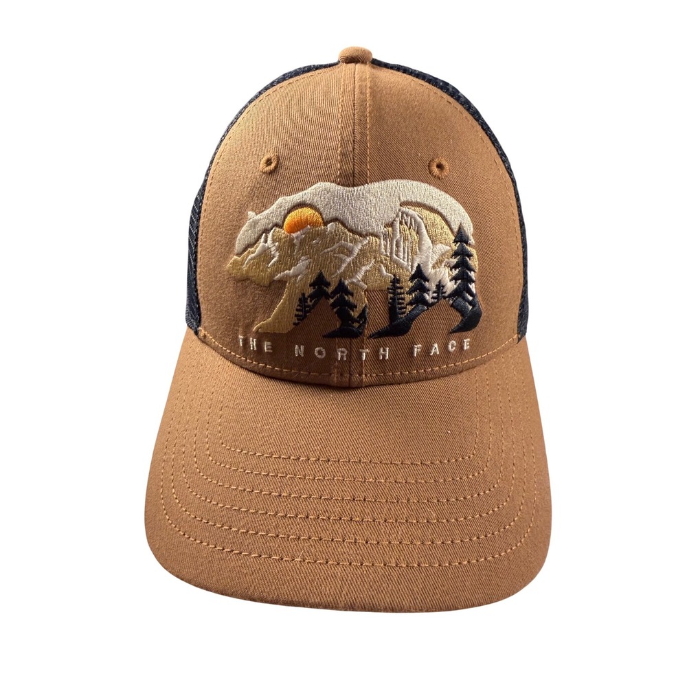The North Face Mudder Trucker Hat Brown Bear Mountain Embroidered Snapback Cap